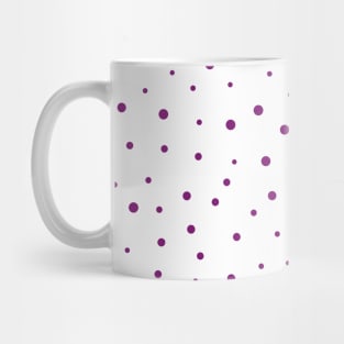 Purple dots of different sizes over beige background seamless pattern Mug